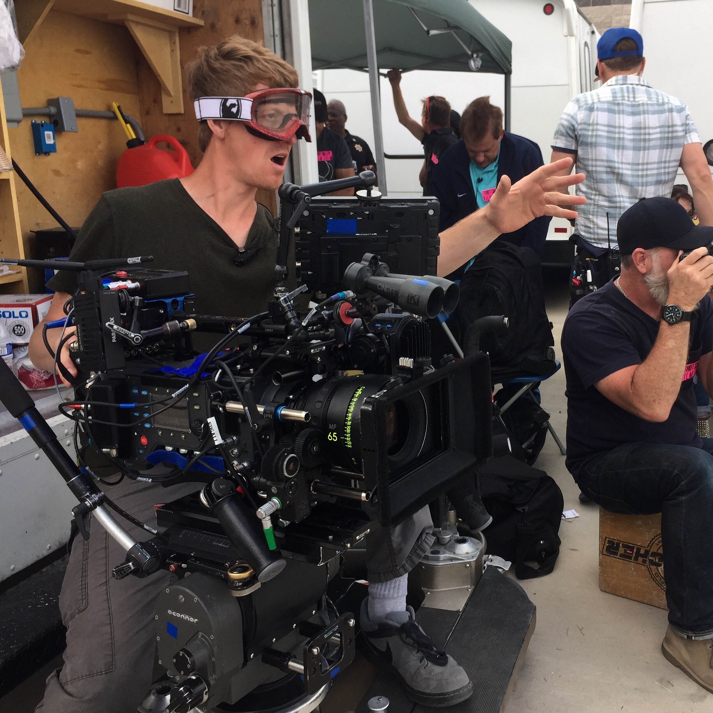 Dave Isern operating on set